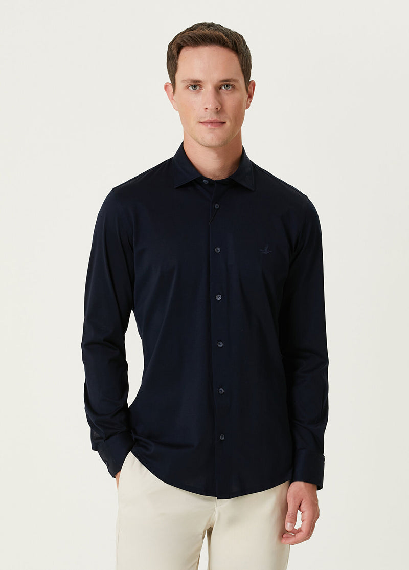 Beymen Club Men Slim Fit Stretch Supreme Shirt Navy