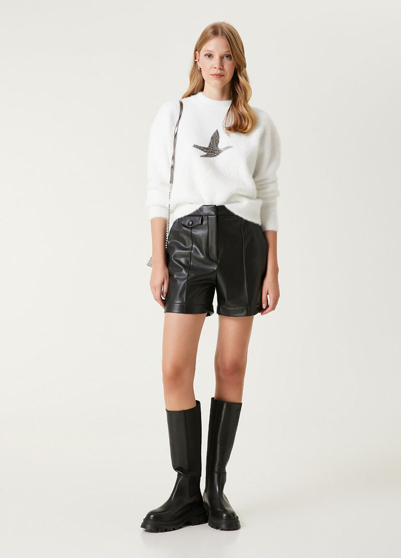 Beymen Club Embellished Logo Sweater Off White