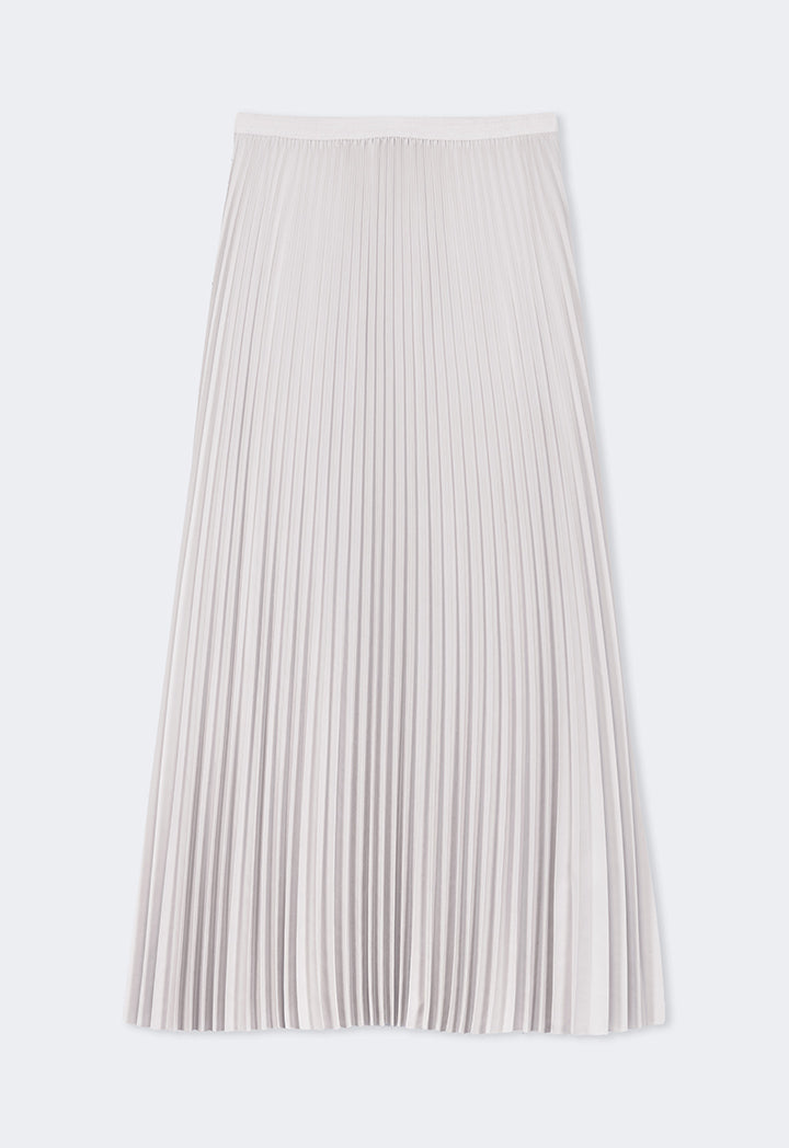 Choice Solid Pleated Maxi Skirt Grey