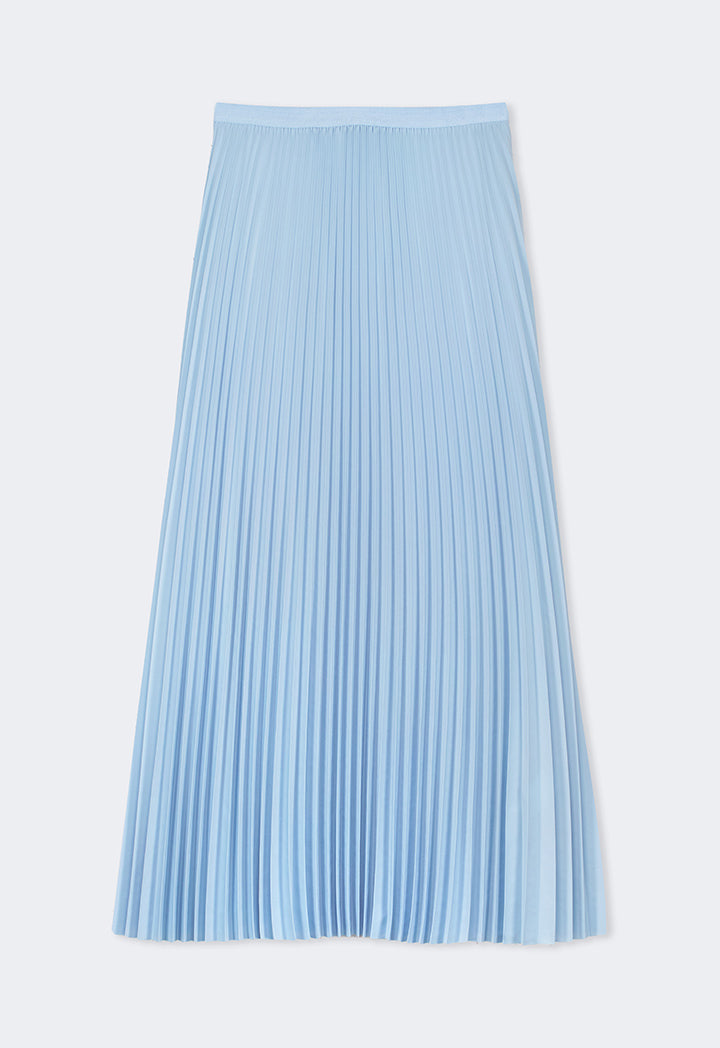 Choice Solid Pleated Maxi Skirt Blue