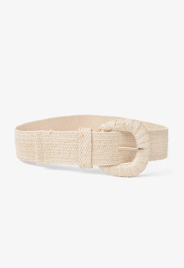 Choice Solid Braided Woven Belt Beige