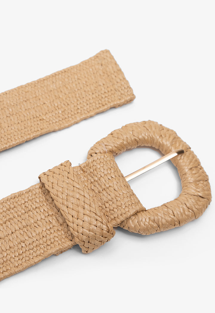 Choice Solid Braided Woven Belt Camel