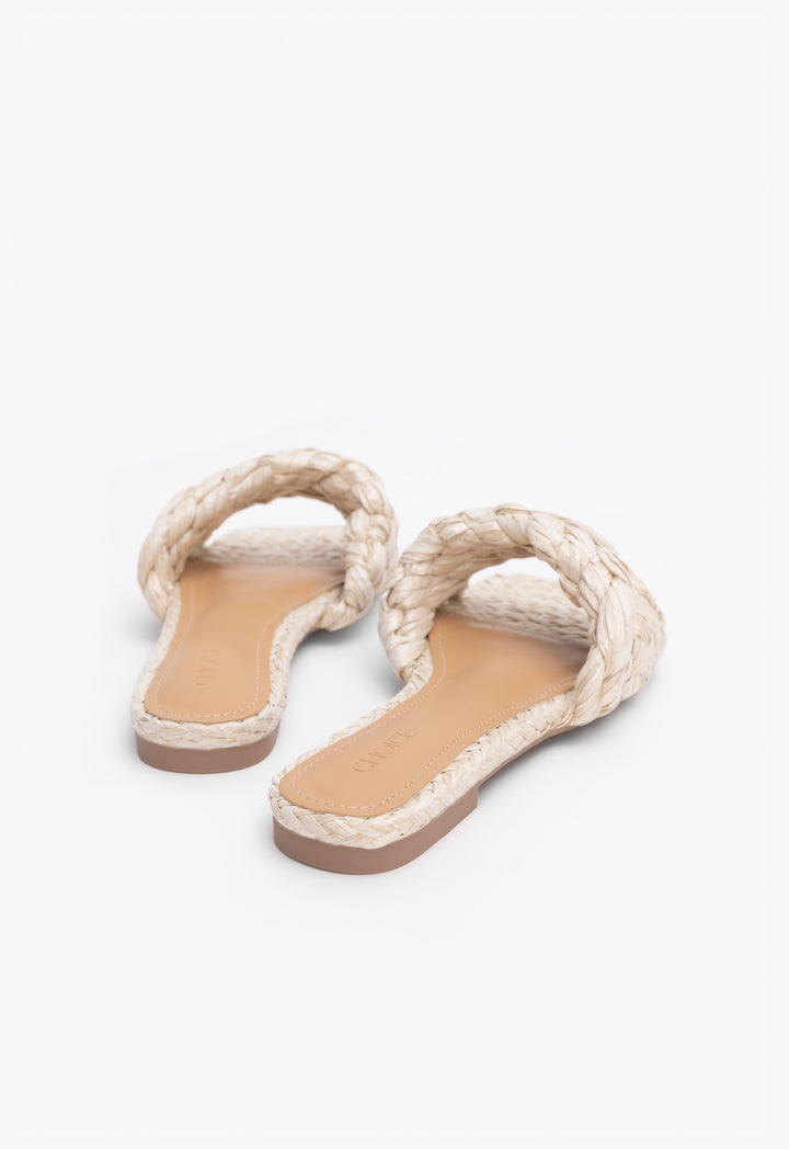 Choice Twisted Flat Sandals Light Beige