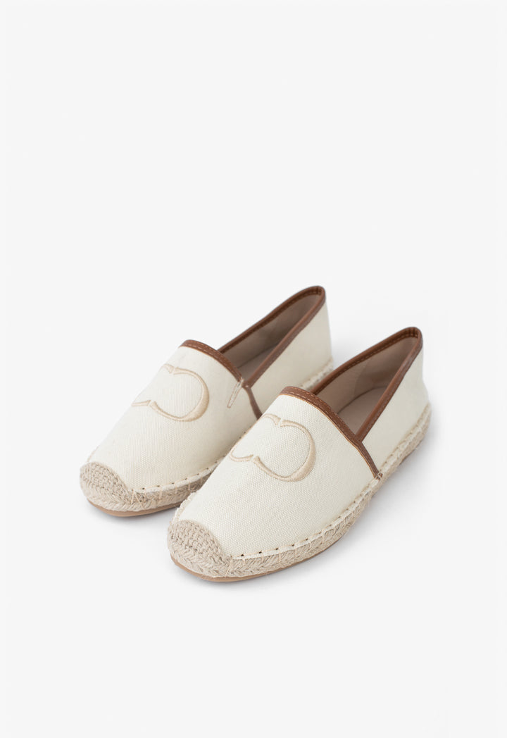 Choice Embroidered Knitted Espadrilles Ivory