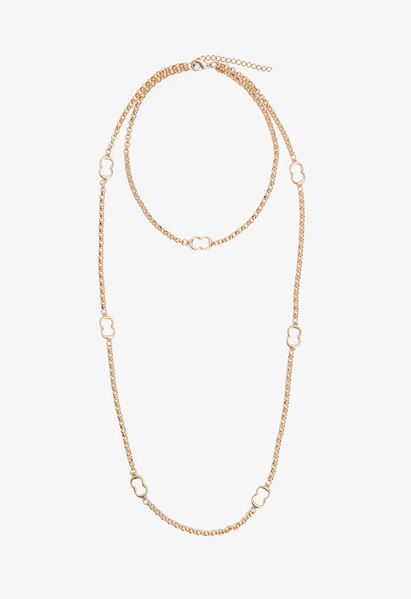 Choice Metallic Monogram Necklace Gold