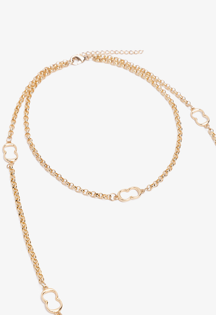 Choice Metallic Monogram Necklace Gold