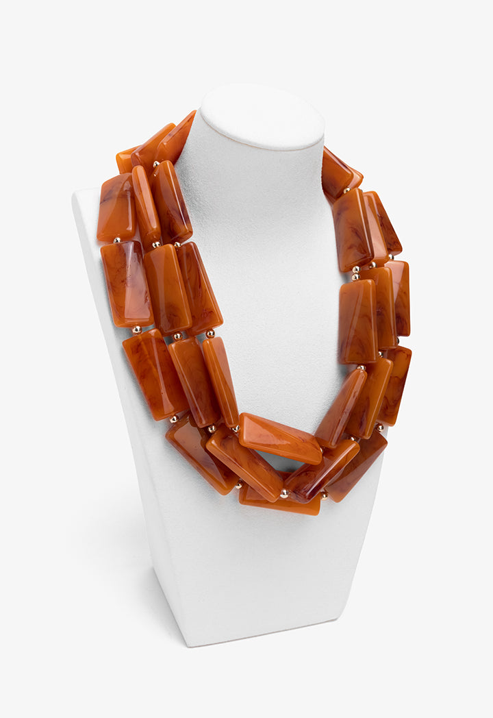 Choice Multistrand Marble Necklace Brown