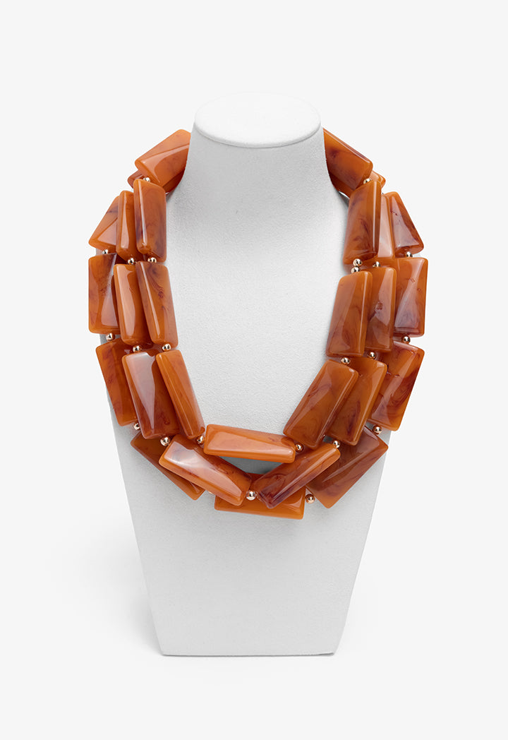 Choice Multistrand Marble Necklace Brown