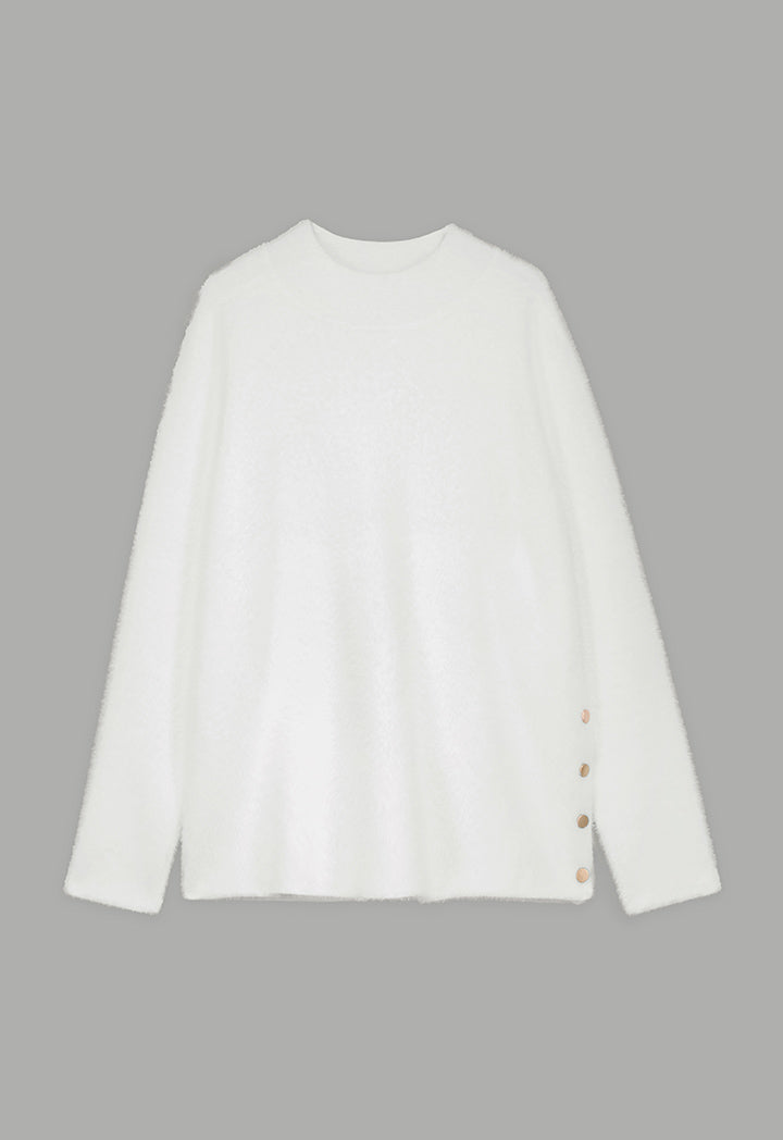 Choice Long Sleeve Knitted Basic Blouse Sand