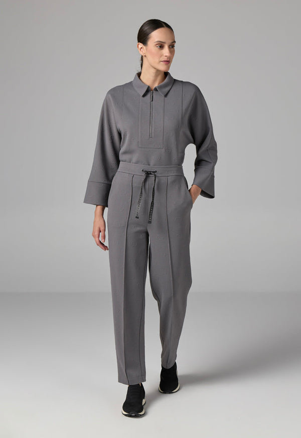 Choice Solid Monogram Drawstring Trousers Grey