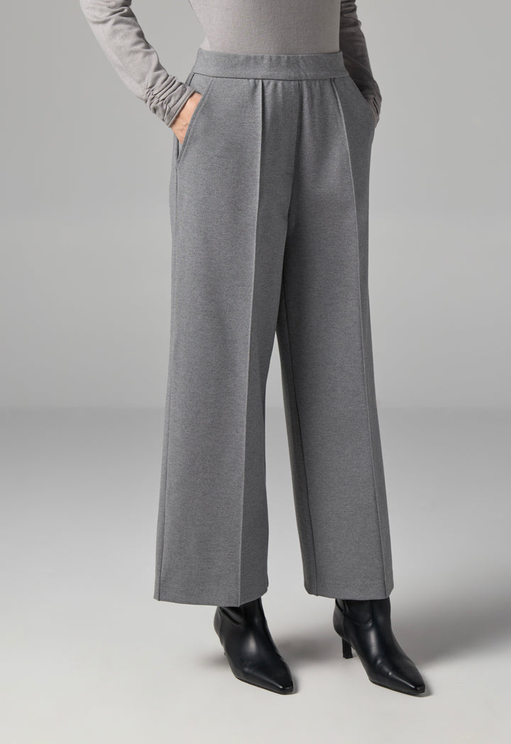 Choice Solid High Waist Trousers Grey