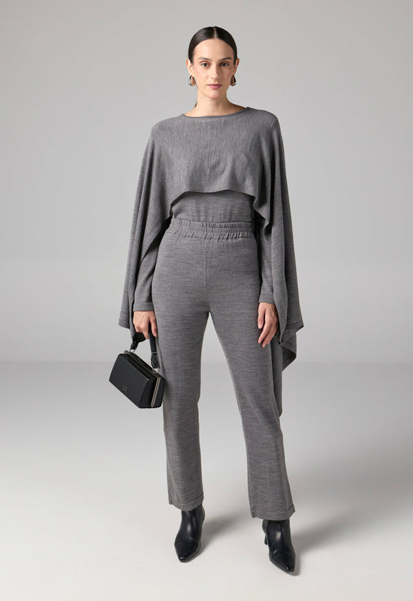 Choice Straight Cut Knitted Trousers Grey