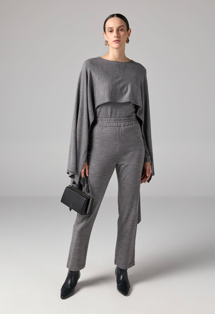 Choice Straight Cut Knitted Trousers Grey