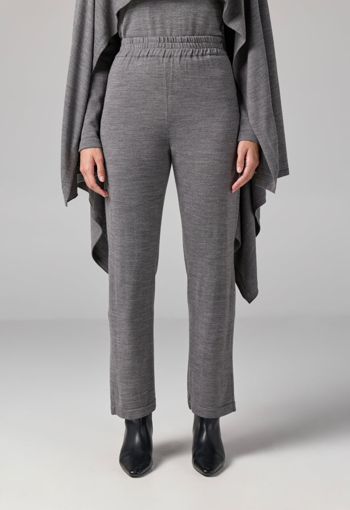 Choice Straight Cut Knitted Trousers Grey