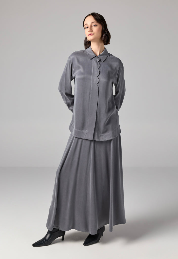 Choice Long Sleeves Basic Shirt Grey