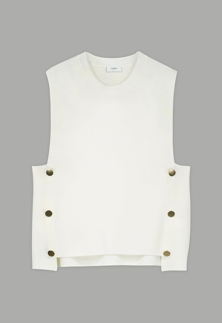 Choice Sleeveless Sweater Vest Off White