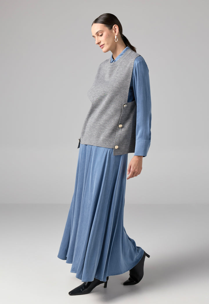 Choice Sleeveless Sweater Vest Grey