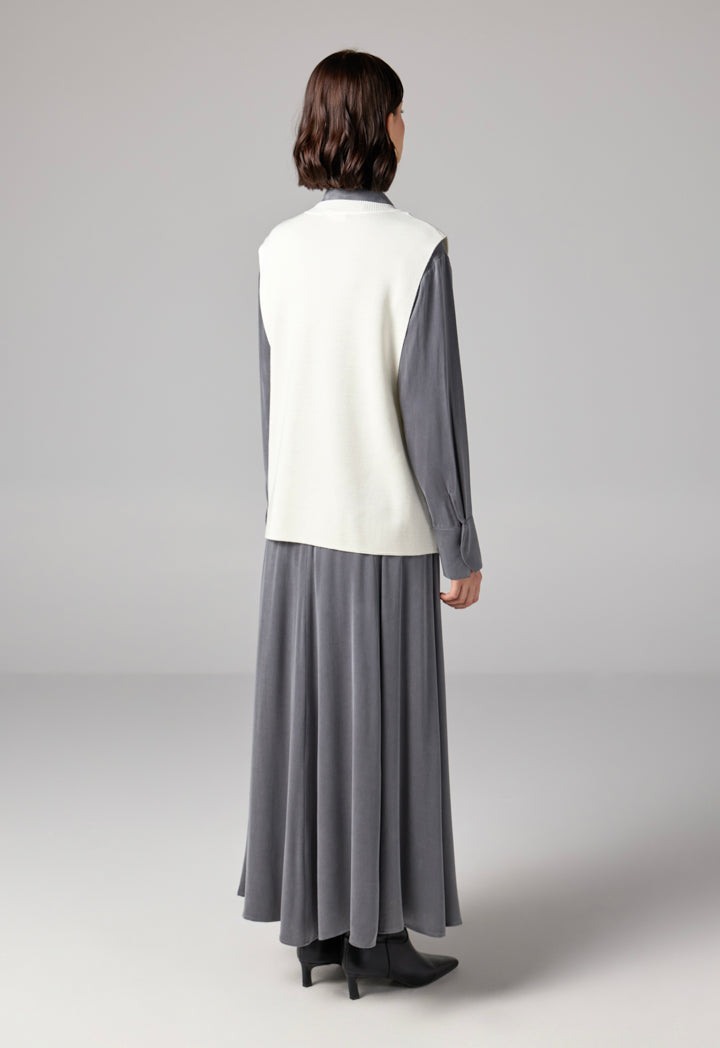 Choice Sleeveless Sweater Vest Off White