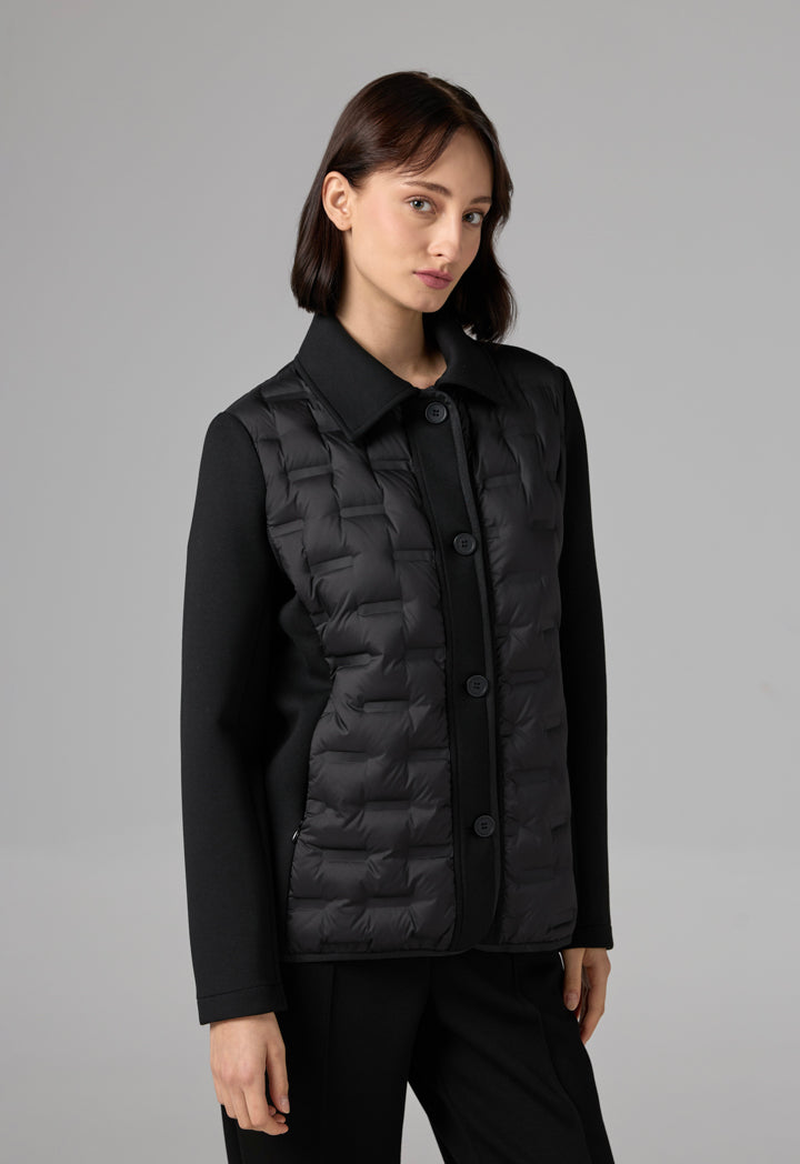 Choice Long Sleeve Quilted Jacket Black