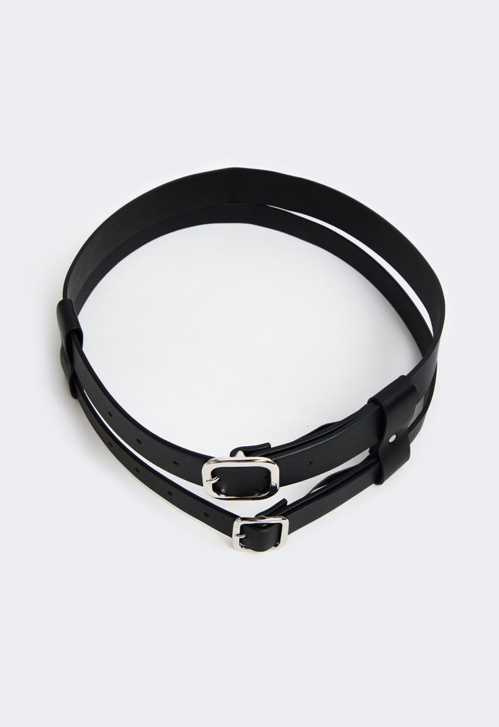 Choice Solid Double Strap Belt Black