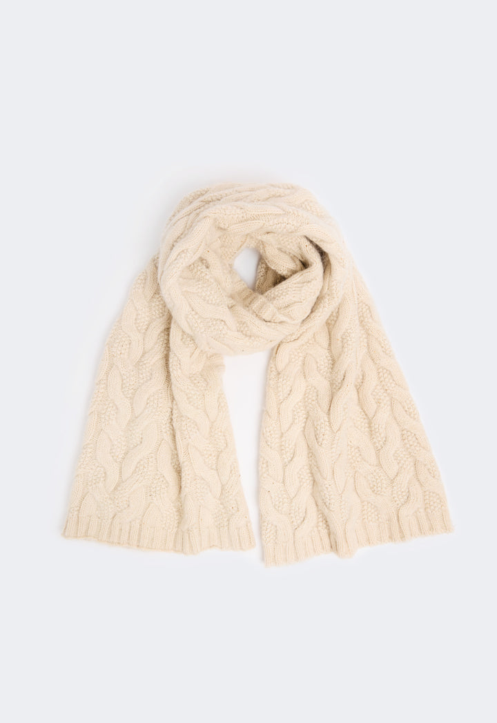 Choice Solid Textured Winter Scarf Cream