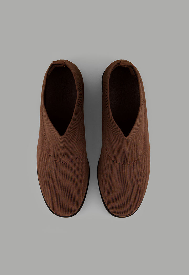 Choice Lace Less Flat Boots Brown