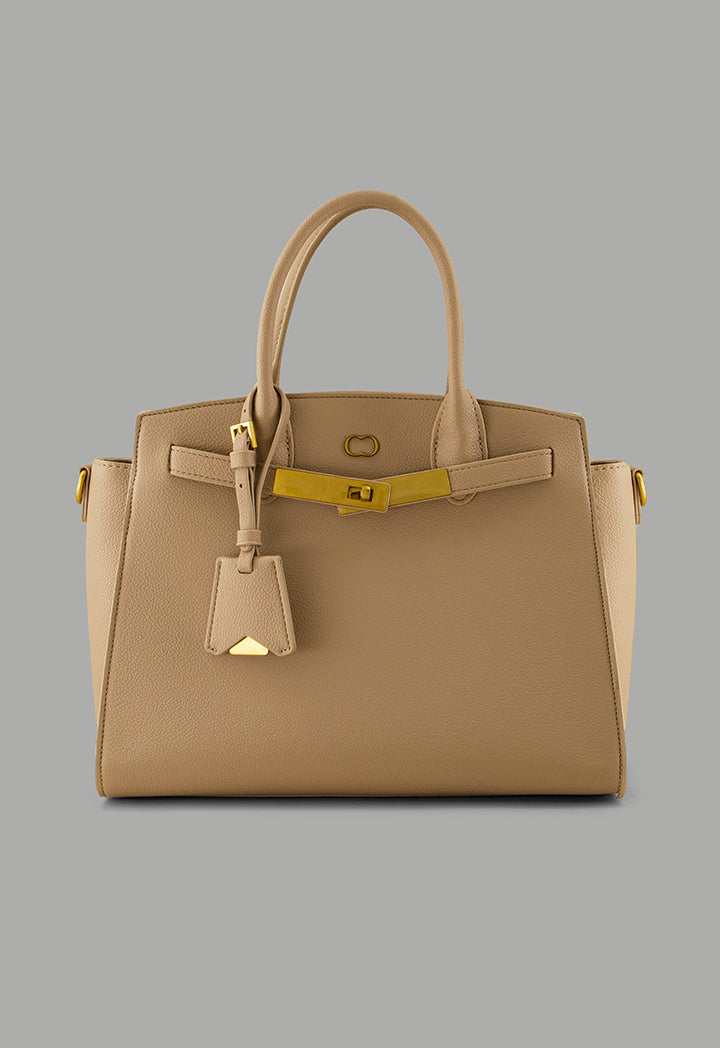 Choice Solid Classic Satchel Beige