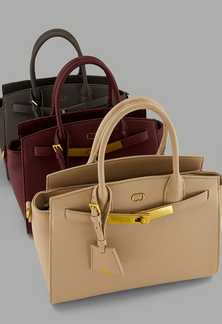 Choice Solid Classic Satchel Beige