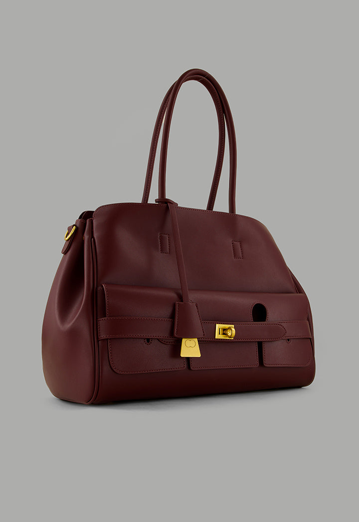 Choice Shoulder Handles Tote Bag Burgundy