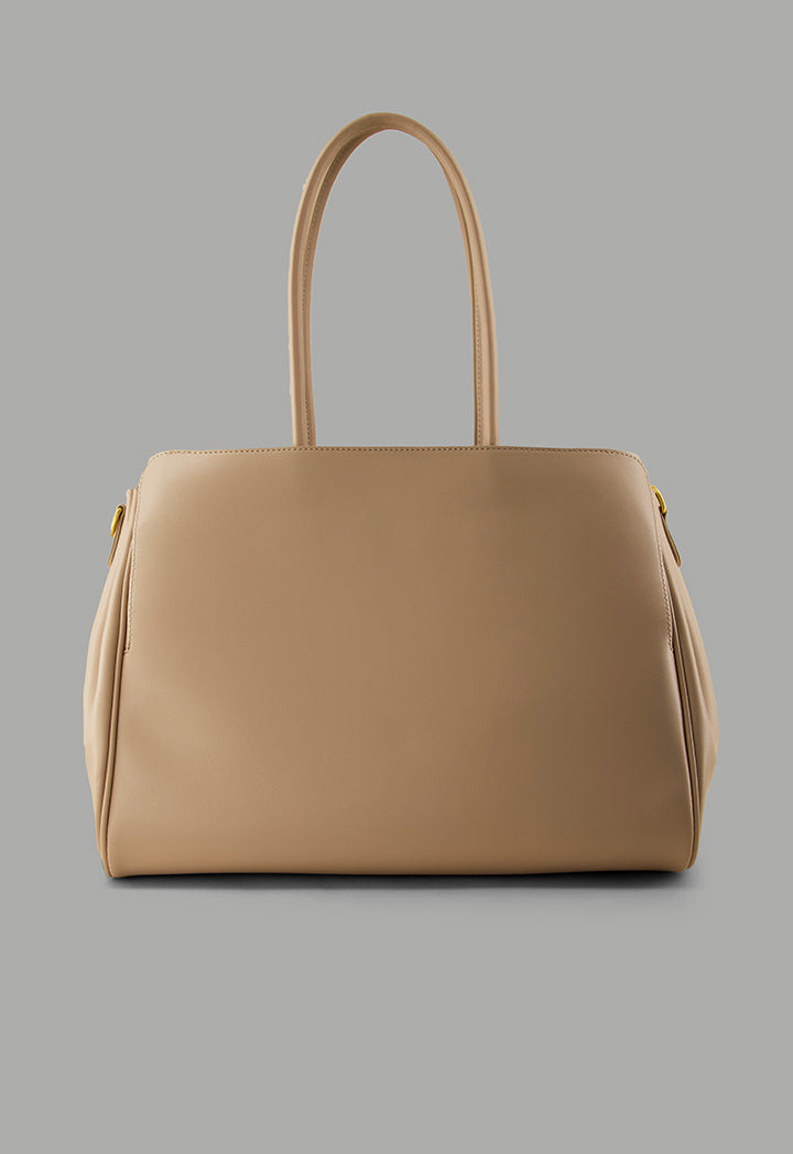 Choice Shoulder Handles Tote Bag Beige