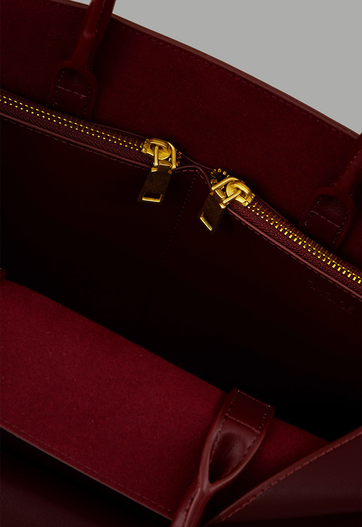 Choice Shoulder Handles Tote Bag Burgundy