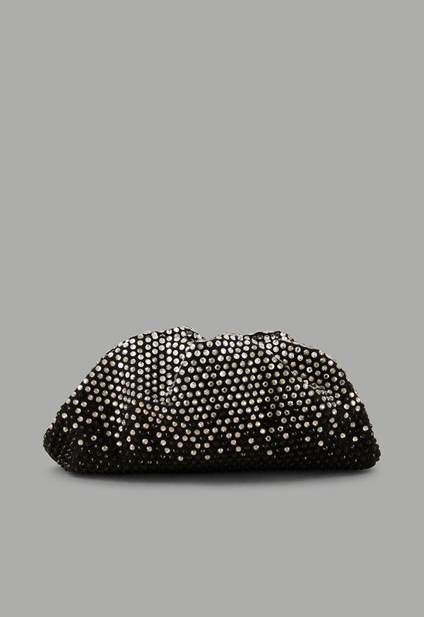 Choice Rhinestones Encrusted Clutch Black