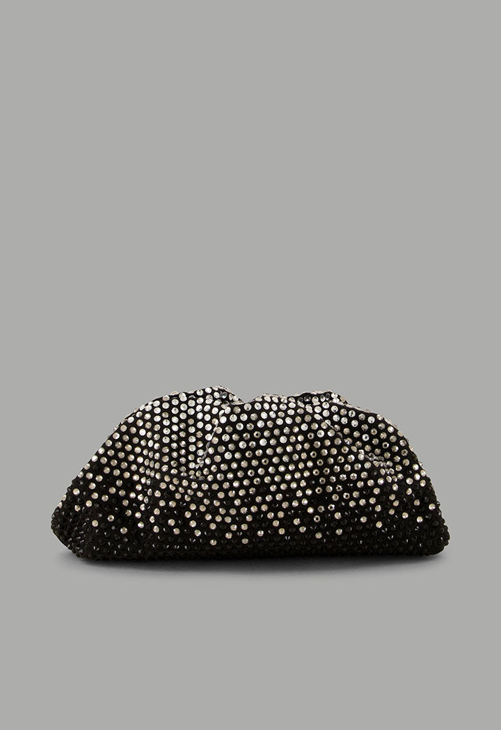 Choice Rhinestones Encrusted Clutch Black