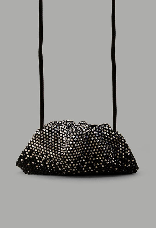 Choice Rhinestones Encrusted Clutch Black