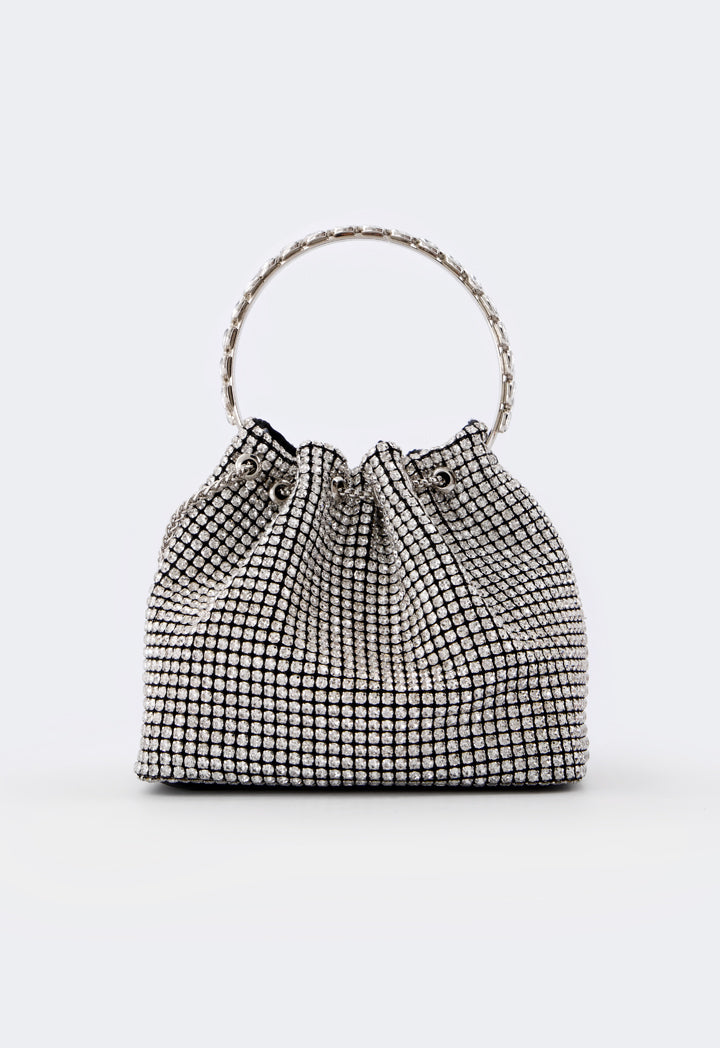 Choice Crystal Bucket Bag Silver