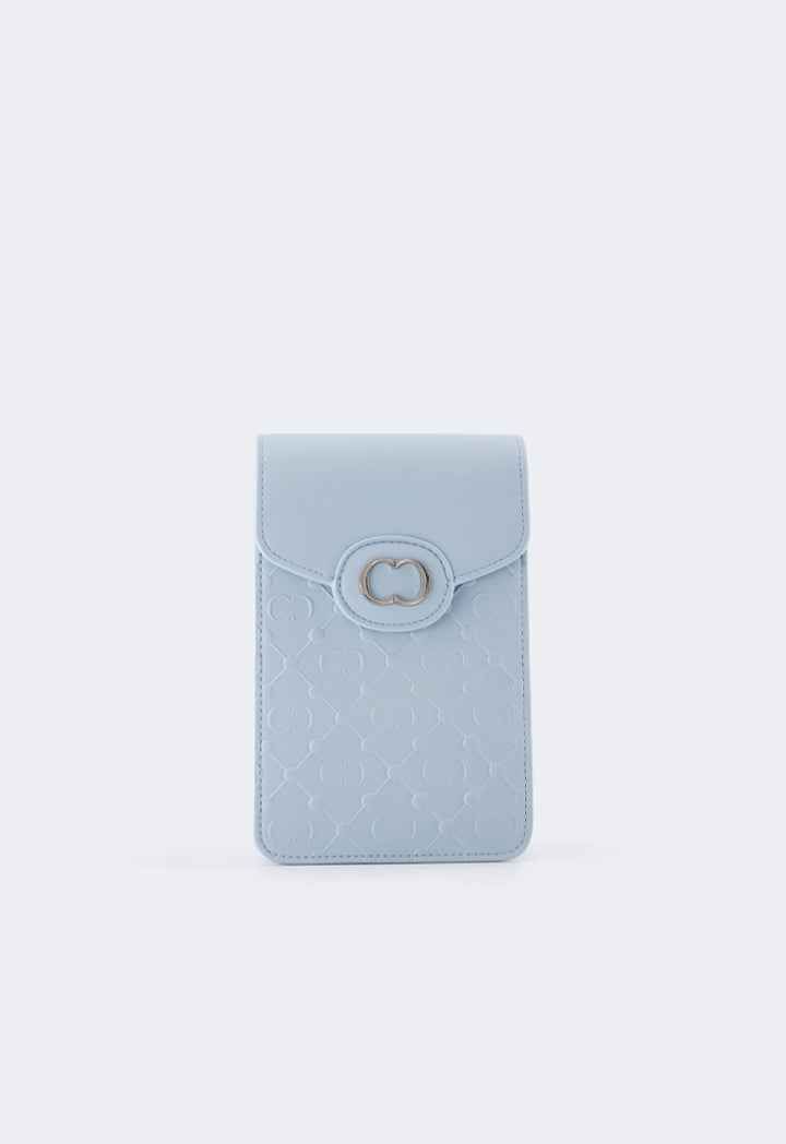 Choice Embossed Monogram Cross Body Bag Light Blue