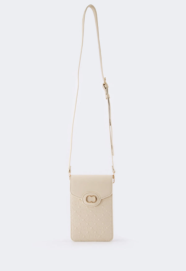 Choice Embossed Monogram Cross Body Bag Ivory