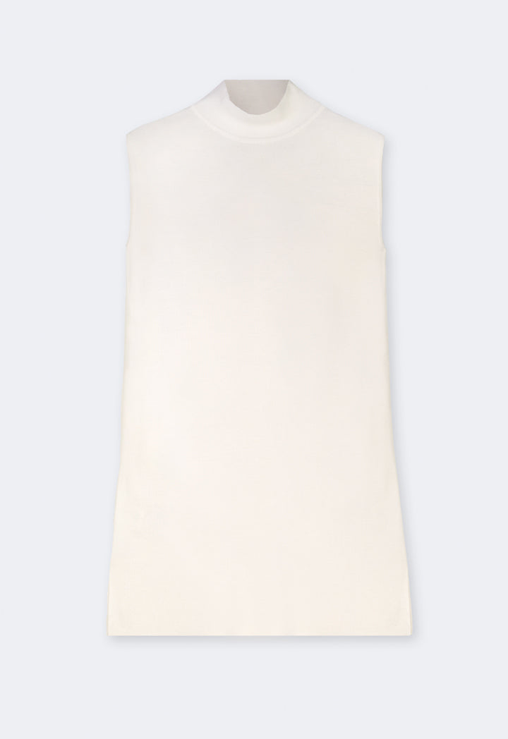 Choice Basic Sleeveless Knitted Top Cream