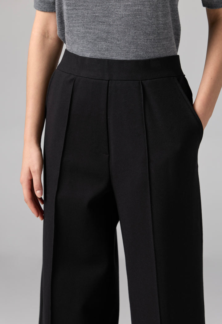 Choice Solid High Waist Trousers Black