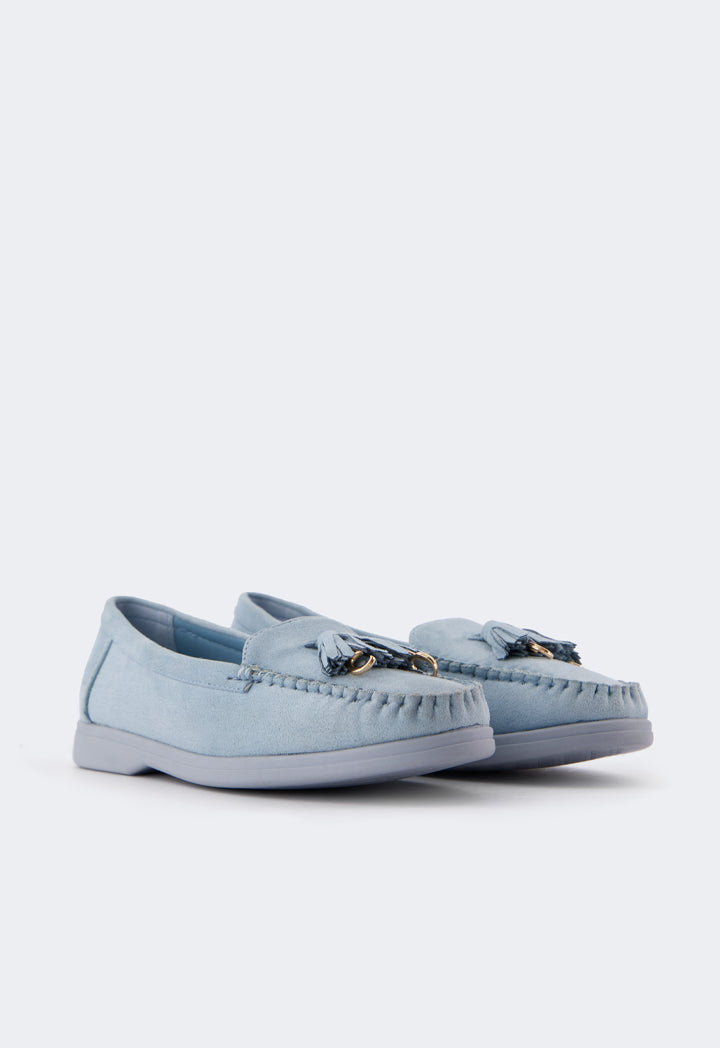 Choice Tassel Suede Loafers Blue