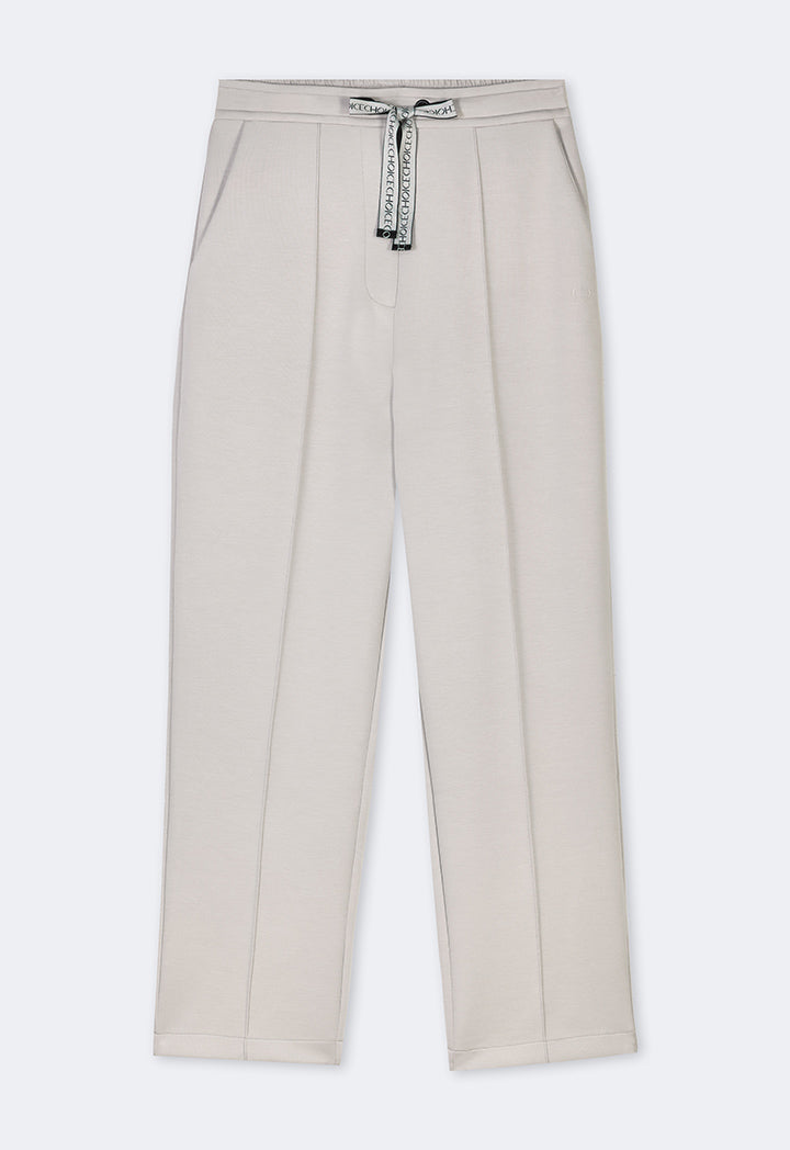 Choice Solid Elasticated Waistband Trousers Light Grey