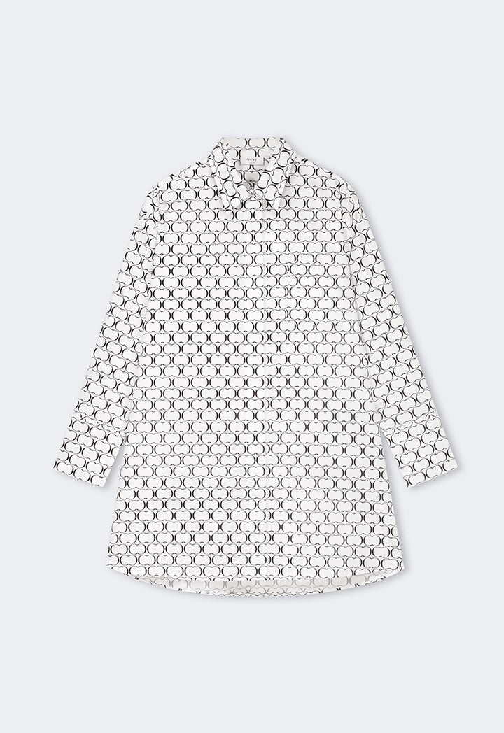 Choice Allover Monogram Print Long Shirt Black/Offwhite