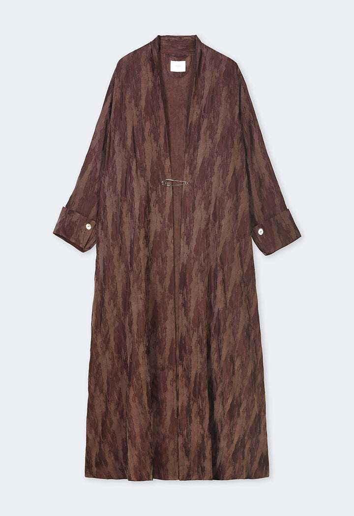 Choice Contrast Oversized Maxi Abaya With Hijab Brown