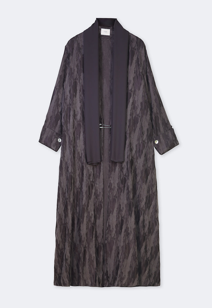 Choice Contrast Oversized Maxi Abaya With Hijab Grey