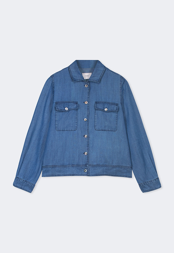 Choice Single Tone Long Sleeve Jacket Navy
