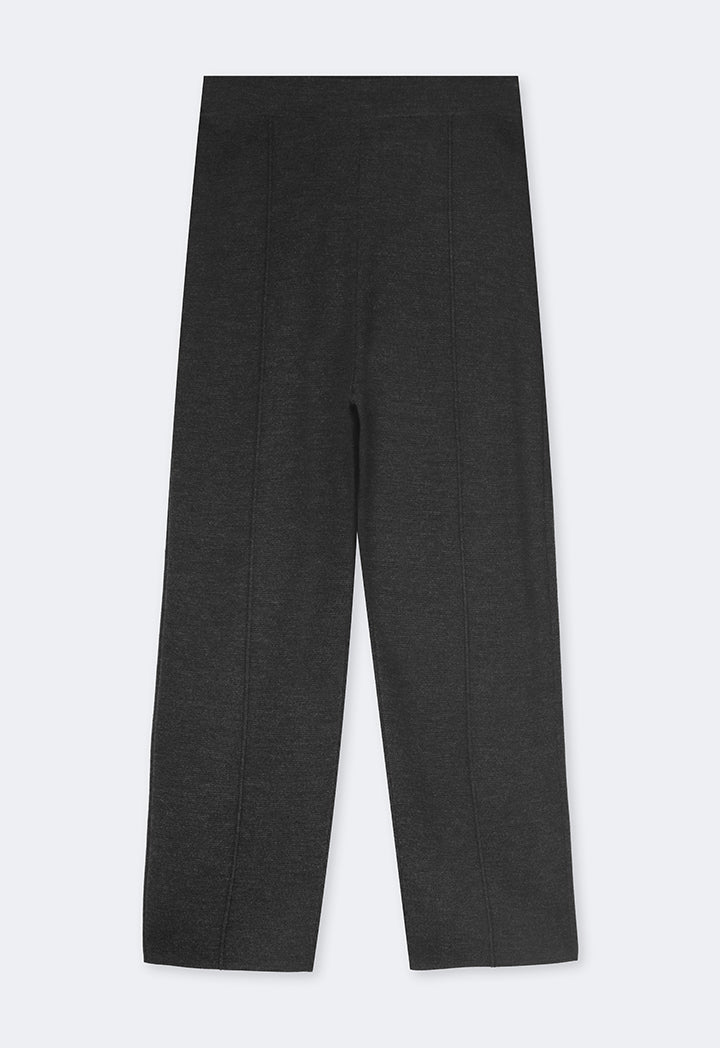 Choice Knitted Straight Fit Solid Pants Anthracite