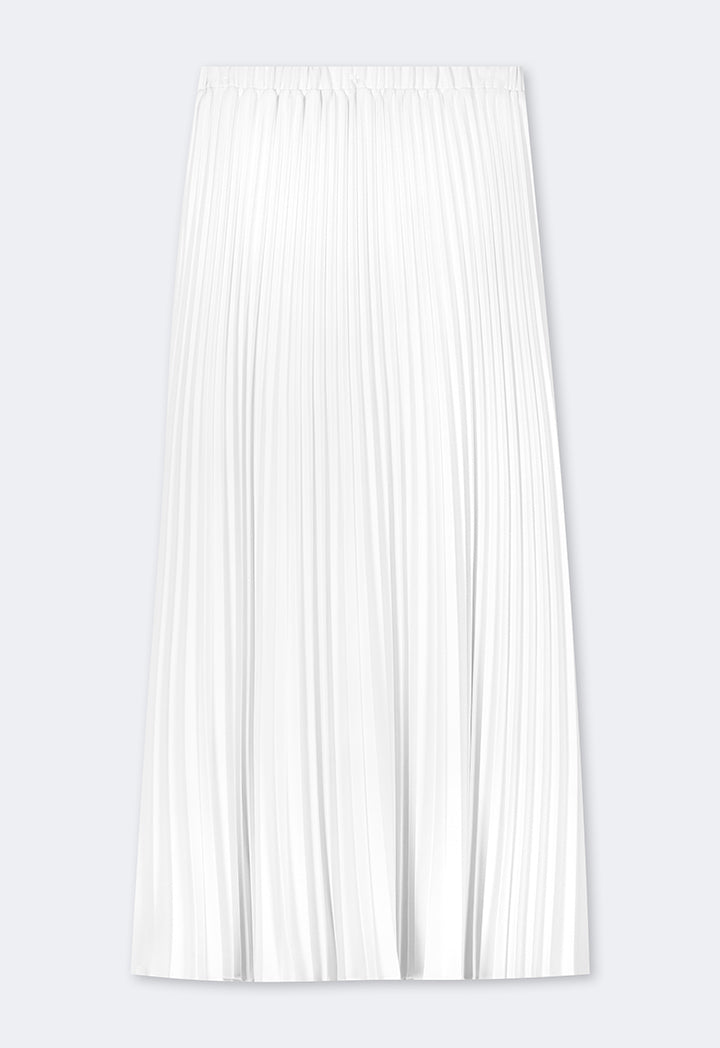 Choice Solid Pleated Maxi Skirt Off White