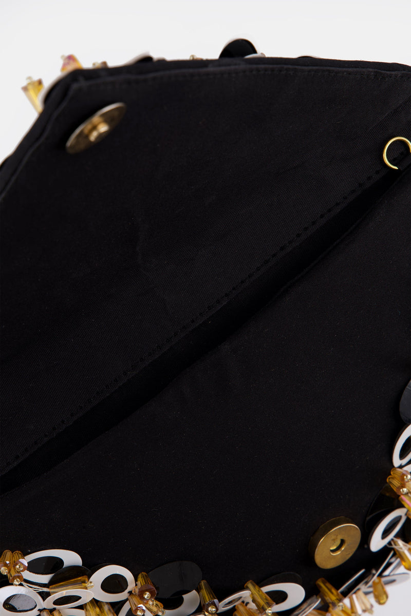 Nean Crystal Embellished Clutch Bag Black