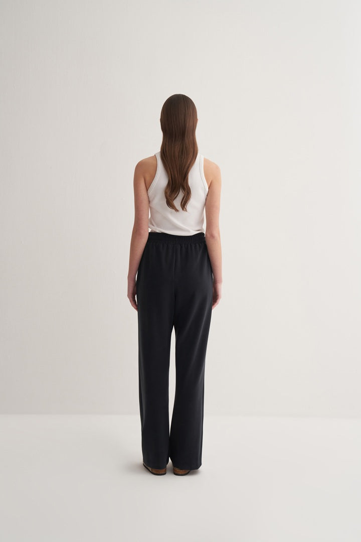 Kk Design Modal Straight Cut Loose Trousers Black