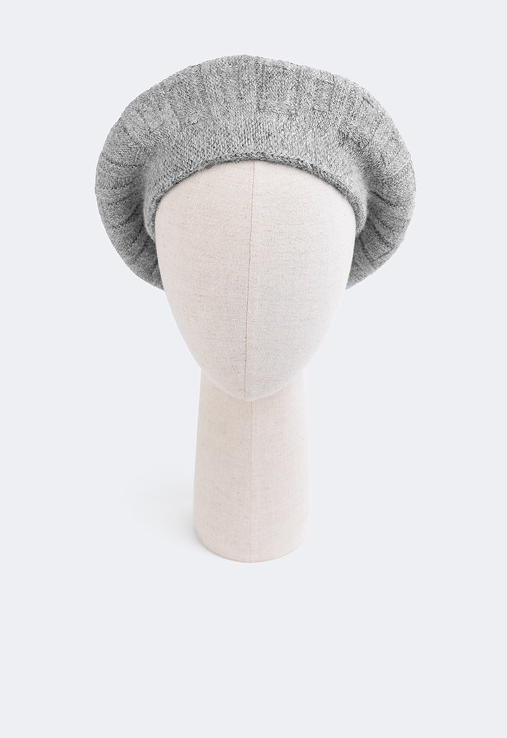 Choice Knitted Lurex Beret Hat Grey